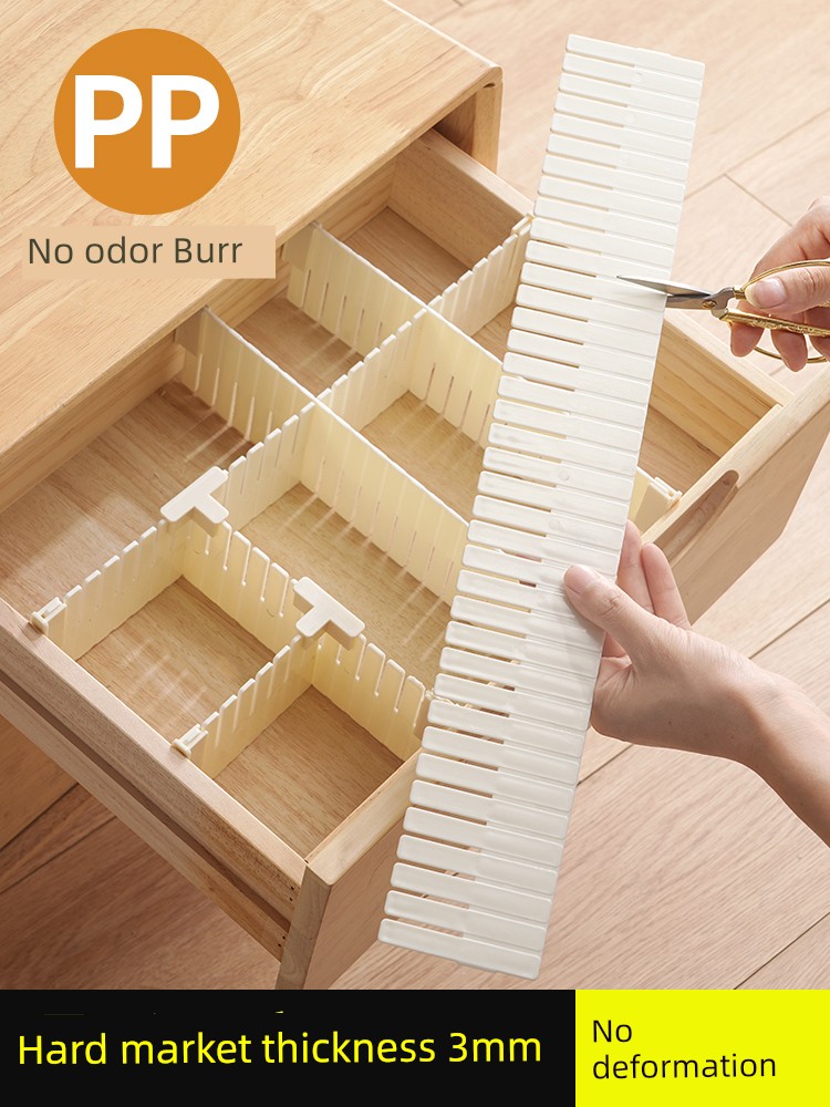Drawer Partition Plate Pieces Intimates Socks Wardrobe Free Combination Partition Storage Segmented Organizer Handy Gadget Pp Plastic Plate