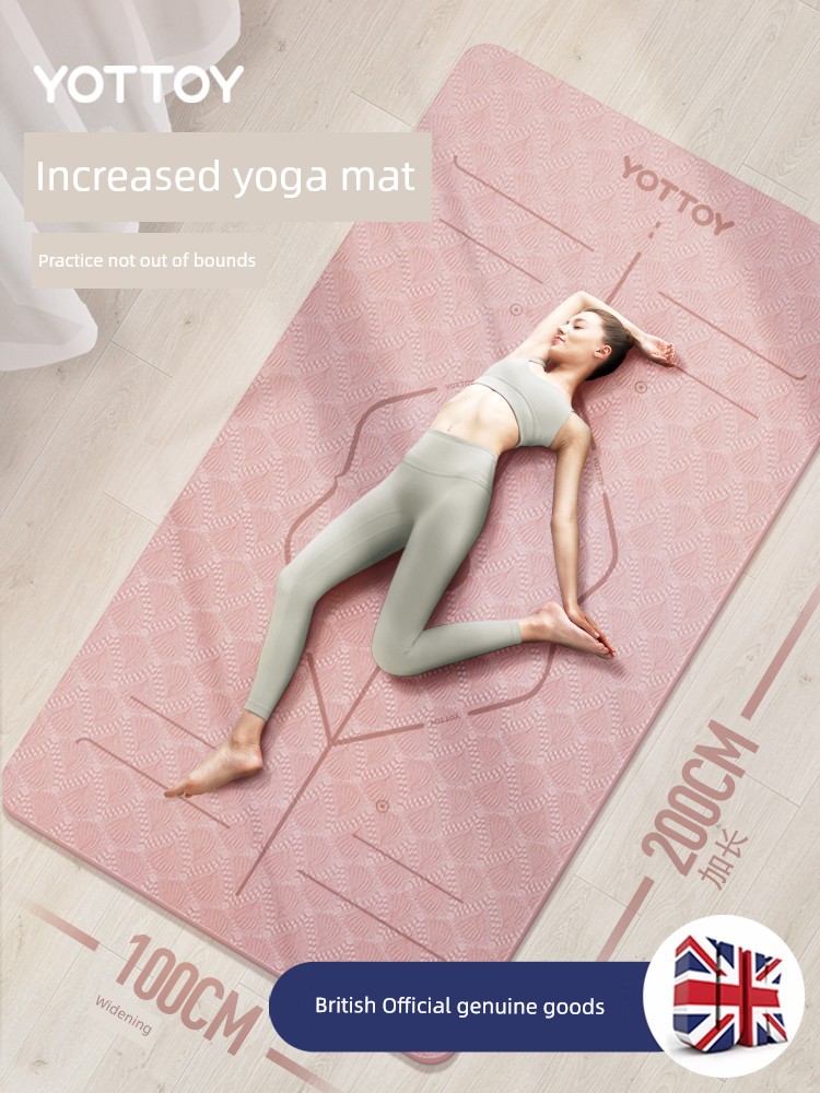 Widened Yoga Mat Non Slip Gymnastic Mat Thicken and Lengthen for Girls For Home Aerobics Dance Shock Absorption Mute Mats