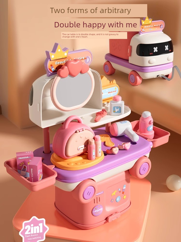 Kids Play House Cosmetics Toys Girl Princess Dressing Table 3 Years Old 2 Baby Girl Kids 5 Birthday Gift 6