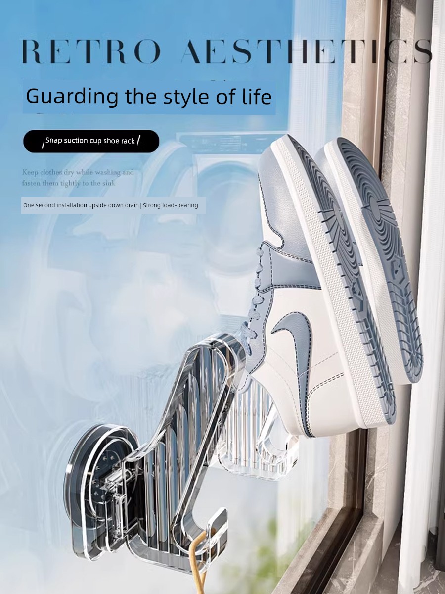 Buckle Sucker Shoe Rack Slipper Rack Bathroom Wall Toilet Slippers Rack Storage Fantastic Draining Storage Rack