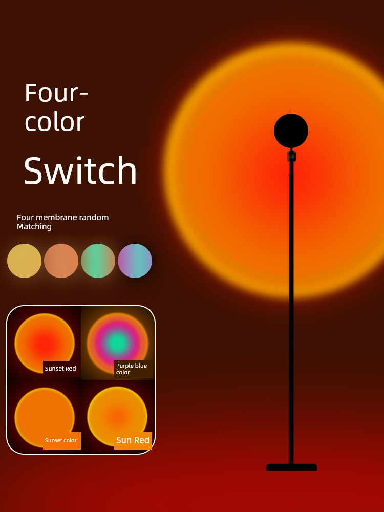 Sunset Light Sunset Lights Red Sun Falling Light Photography Floor Table Lamp Sun Non-Falling Projection Living Room Bedroom Bedside Atmosphere