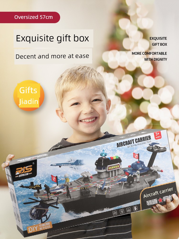 2025 Kids Large Aircraft Carrier Toy Warship Warship Ship Model Alloy Puzzle Boy 4 Birthday Gift 3
