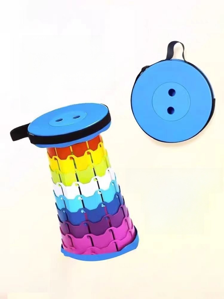 Rainbow Retractable Stool Foldable Stool Outdoor Chair Go out Portable Bench Fishing Stool Plastic Camping Storage