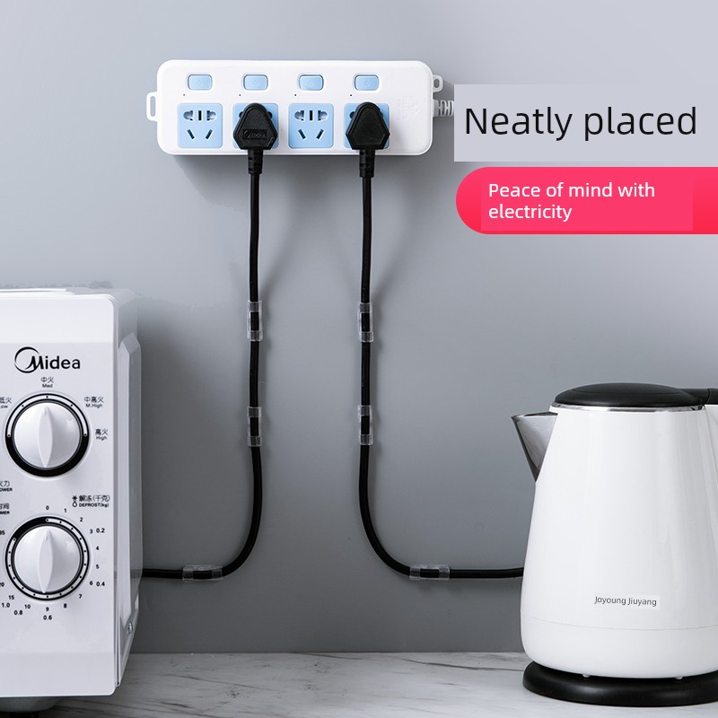 Power Strip Holder Wall-Mounted Patch Panel Socket Wall Sticker Seamless Nail-Free Cable Storage Router Rack