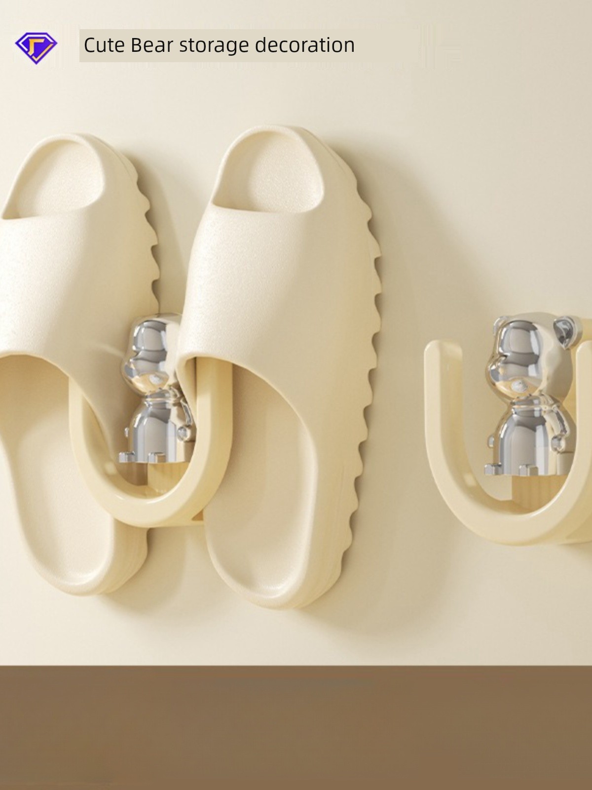 Punch-Free Slipper Rack Bathroom Wall Shoe Storage Rack Toilet Wall-Mounted Drain Storage Hook