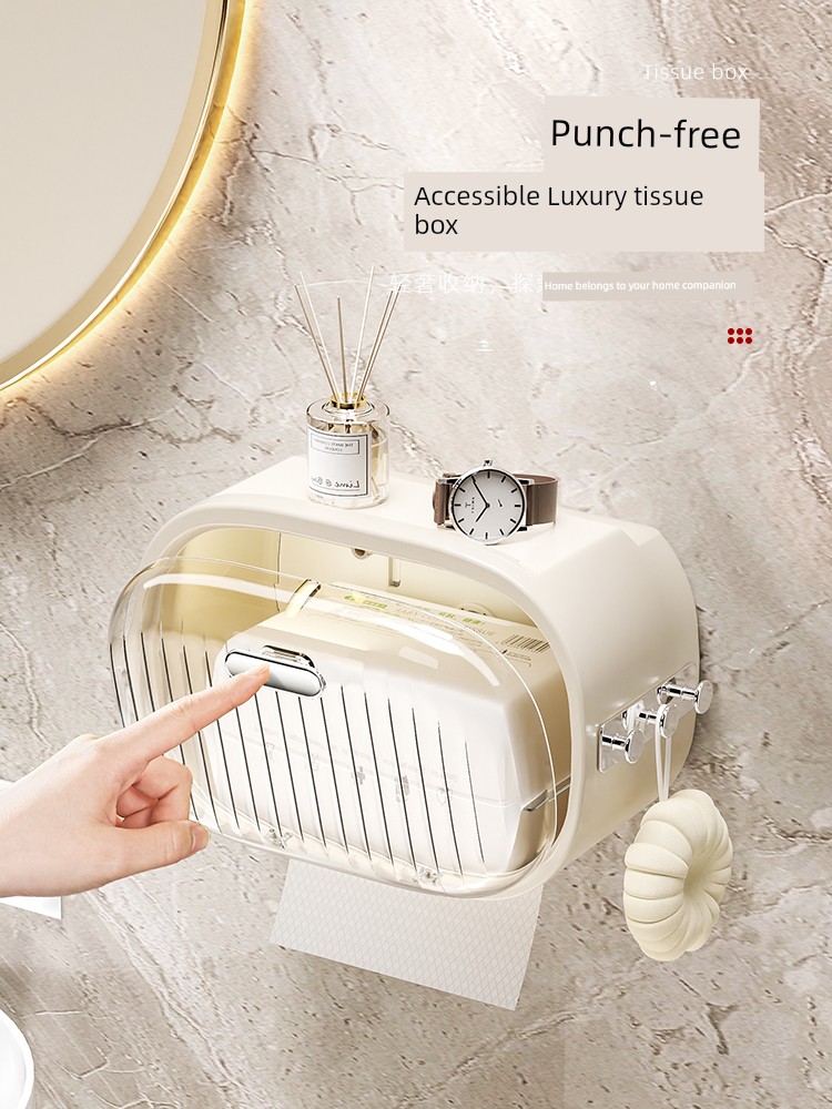 Toilet Tissue Box Wall-Mounted For Home Facial Tissue Face Cloth Storage Bathroom Toilet Roll Paper Toilet Paper Box