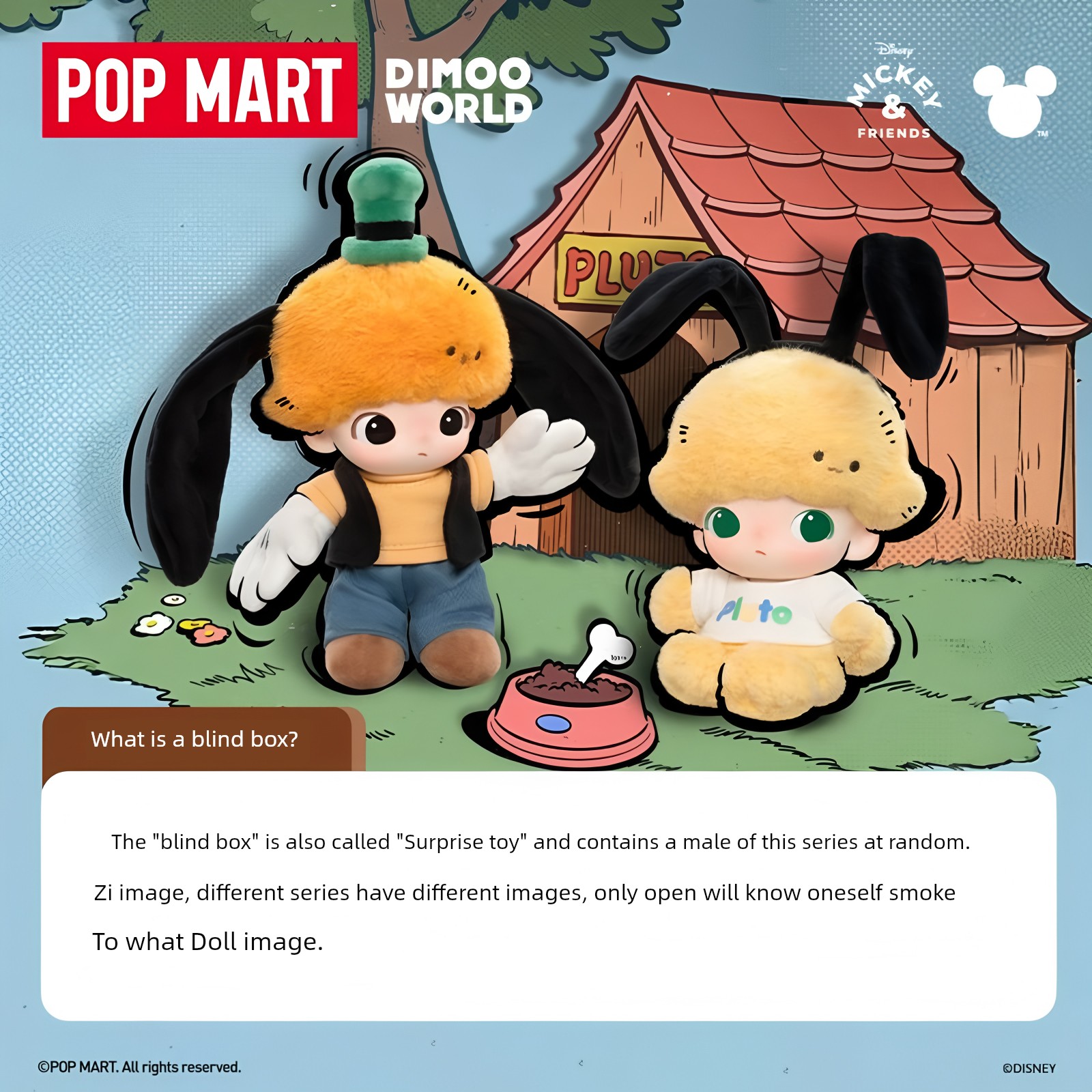 PopMart Pop Mart Dimoo World × Disney Series Vinyl Stuffed Key Ring Blind Box