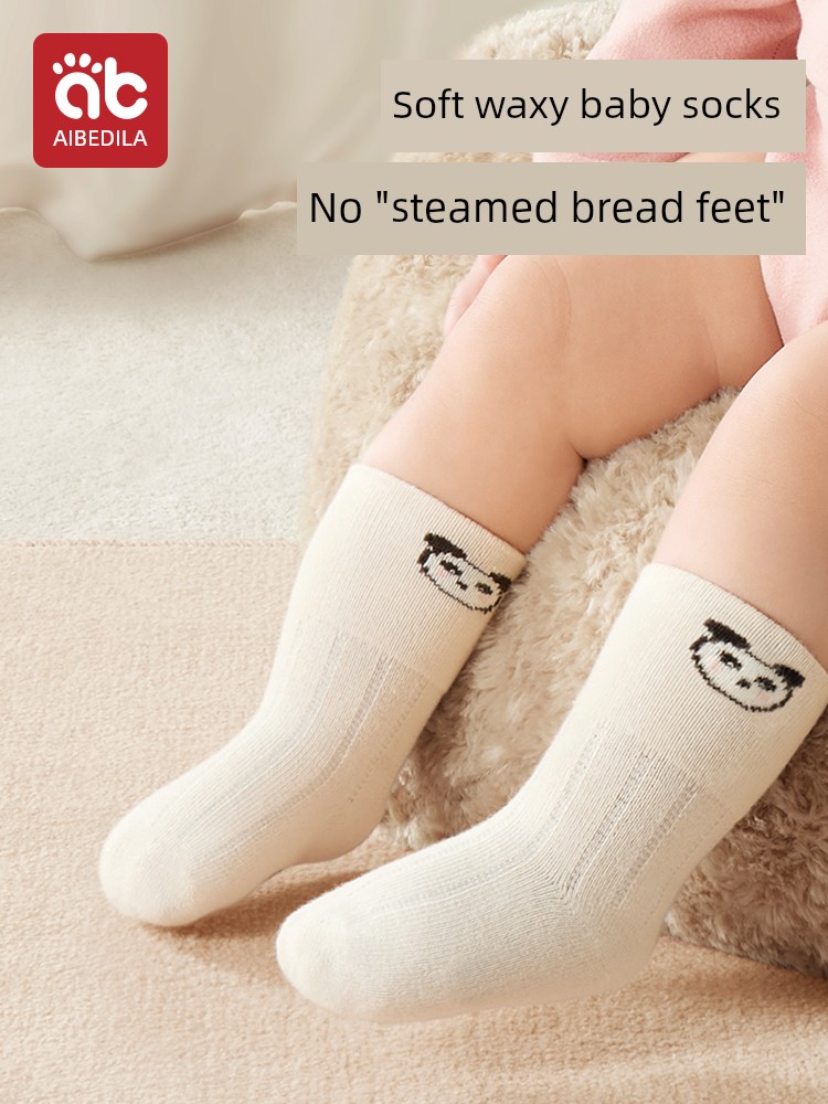 Baby Socks Newborn Baby Spring and Autumn Pure Cotton Fall and Winter 0 to March Infant Not Tight Leg Cotton Class A