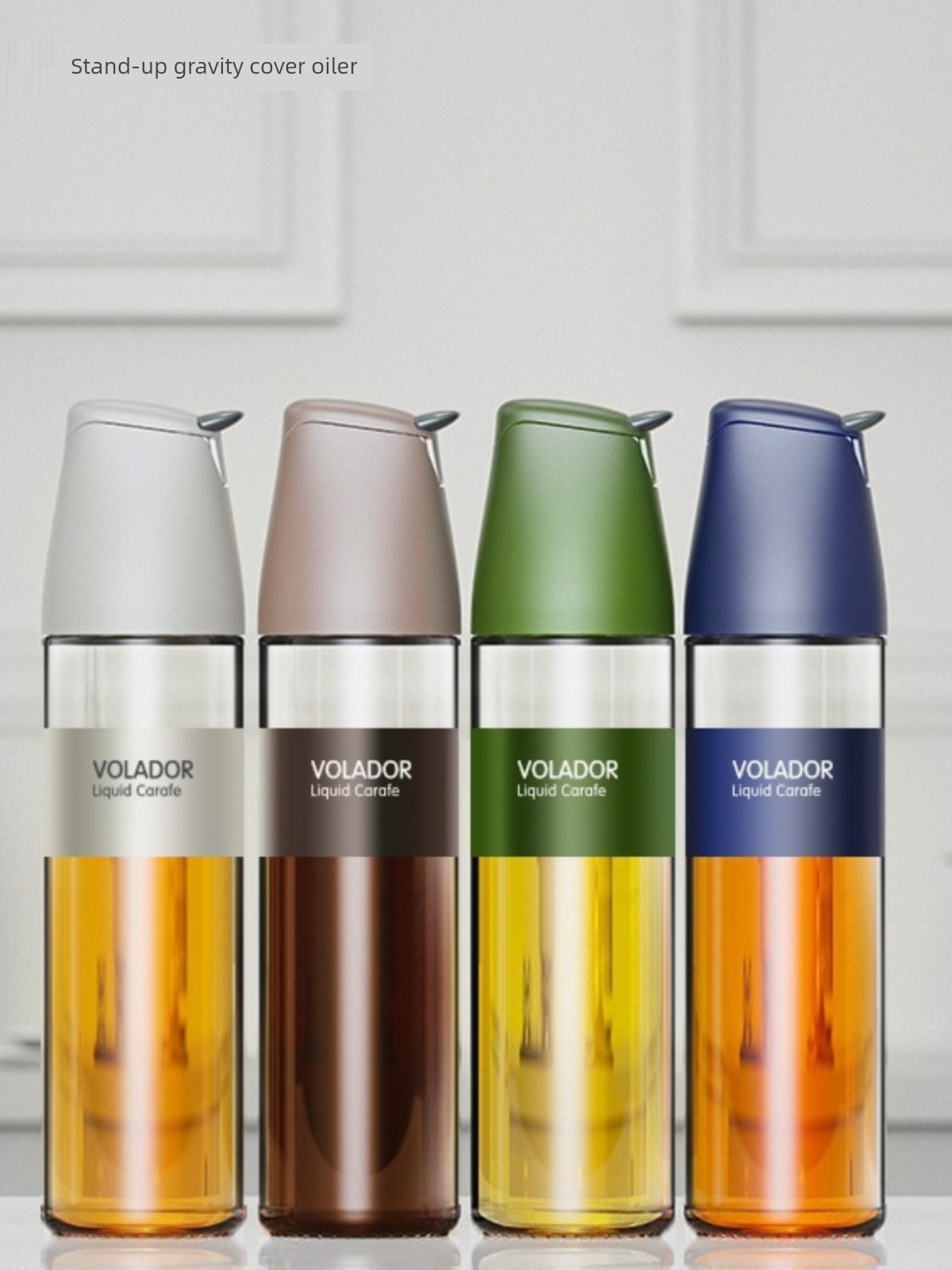 Automatic Opening and Closing Oil Bottle For Home Kitchen Glass Oiler Leak-Proof Large Capacity Soy Sauce and Vinegar Seasoning Bottle Gravity Oil Pots