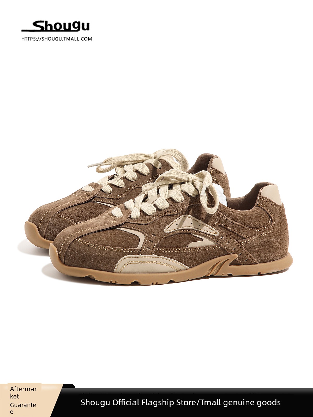 Shougu Women's Shoes 2024 Autumn and Winter New Arrival Matte Leather German Training Shoes Velvet Coffee Color Retro Easy Matching Flats Casual Shoes