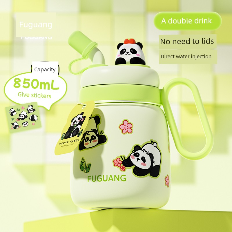 Fuguang Heat Preservation Cup Girls Good-looking Students Large Capacity Portable Water Kettle Straw Children Water Cup New Arrival