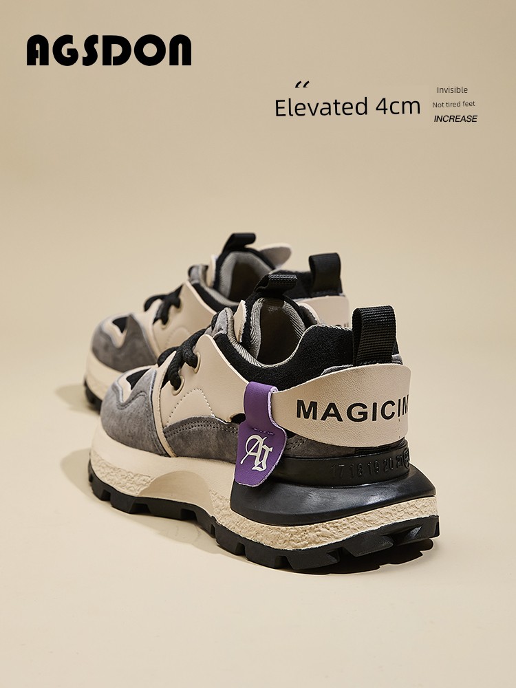 Dad Shoes Women 2024 New Autumn Thick-Soled Maillard WAF Forrest Training Shoes Show Feet Small Casual Sneaker