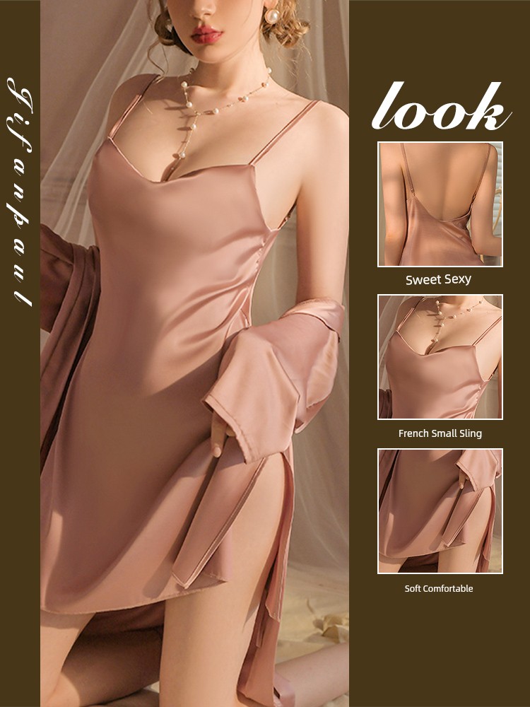 Women's Suspenders Pajamas Summer Ice Silk 2024 New Arrival Women's Nightdress Sexy Silk Home Wear Autumn Winter Robe