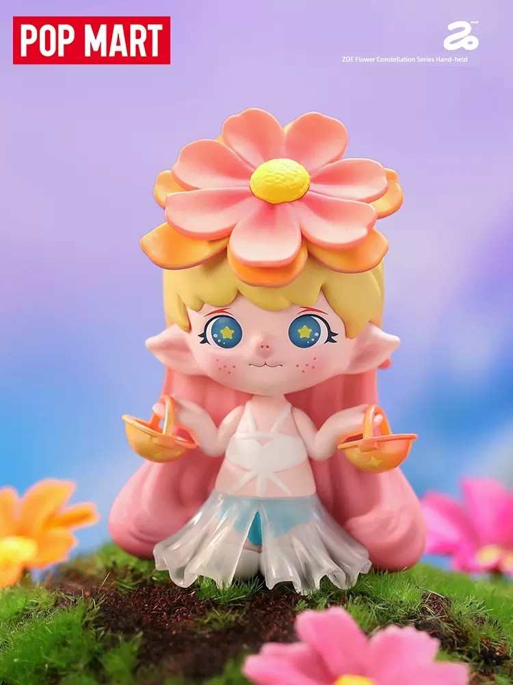 Pop Mart Zoe Flower Constellation Series Lion Virgin Libra Birthday Gift Hand-Made Small Ornaments Blind Box