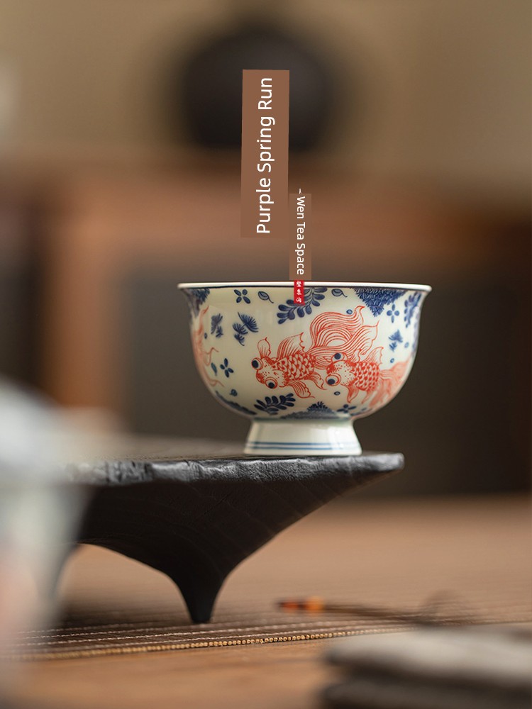 Jojo's L. Pd. Ziquan Jian. Tea Cup Blue and White Master Cup Retro Ceramic Personal Dedicated | Bath Heater
