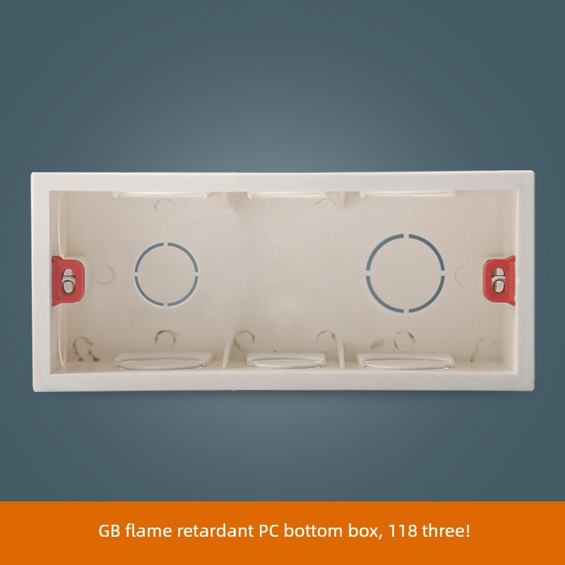 118 Type Neutral Two-Position Three-Position Four-Position Concealed Junction Box Assembly Line Box Switch Socket Cassette Rectangular Bottom Case