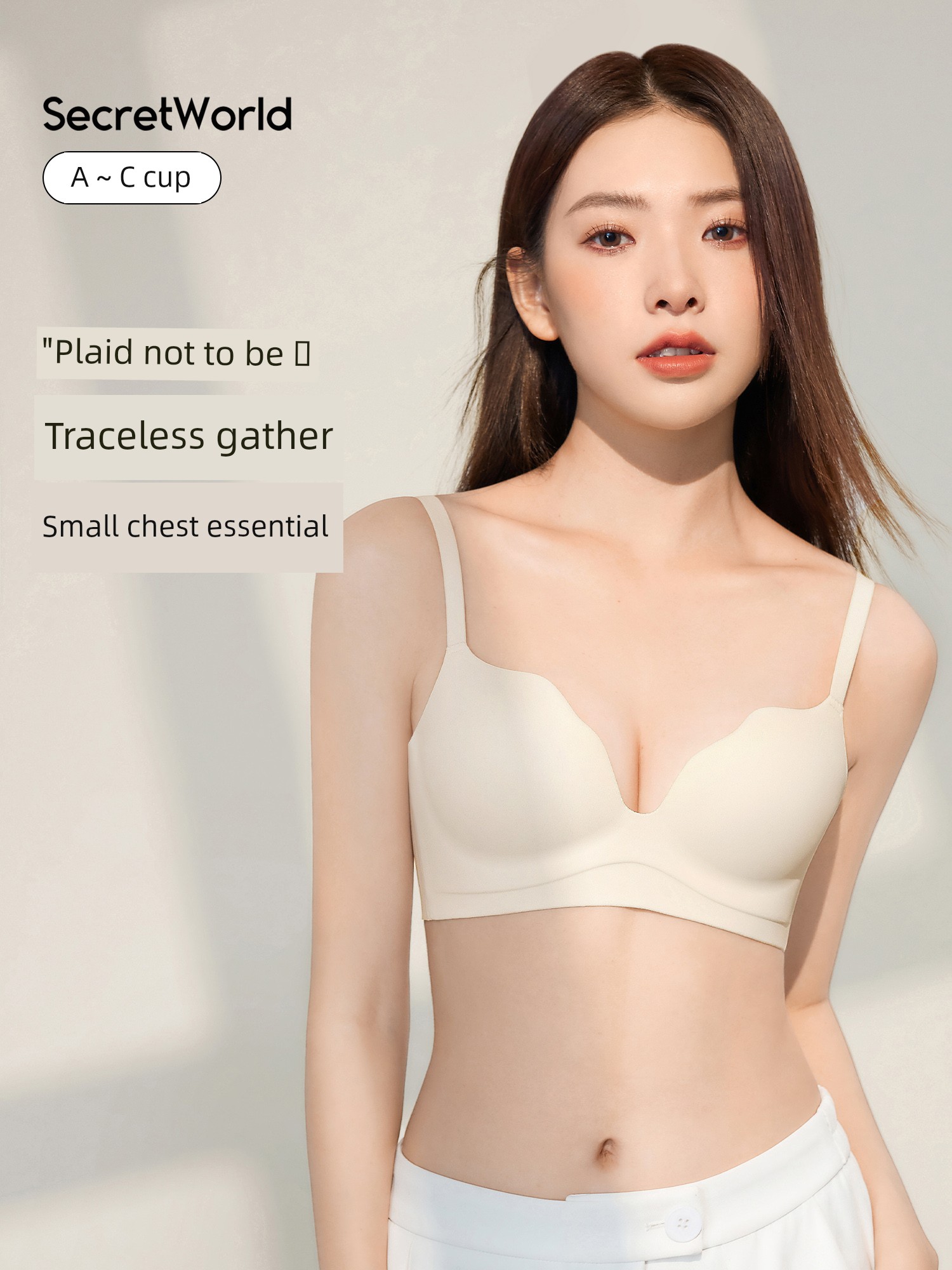 Secretworld Intimates Women Push up Small Breast Underwired Plaid Accessory Breast Push up Bra Sexy Beauty Back Bra Women
