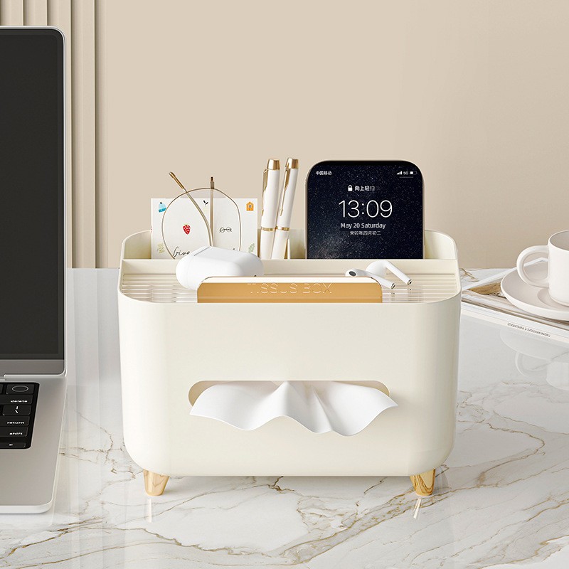 High-End Tissue Box For Home Living Room Tissue Box Dining Table Multi-Functional Storage Remote Control Accessible Luxury