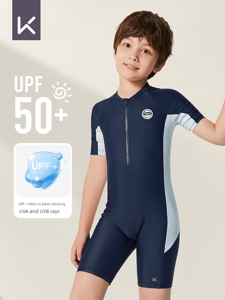 Keep Children's Swimwear Sunscreen for Boys 2025 New Arrival Children's Boys' Professional One-Piece Quick-Drying Hot Spring Equipment