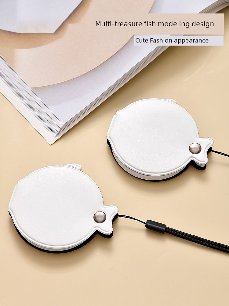 Halterneck Leather Folding Magnifying Glass Handheld Portable Keychain Reading for the Elderly Kids HD Reading For Home