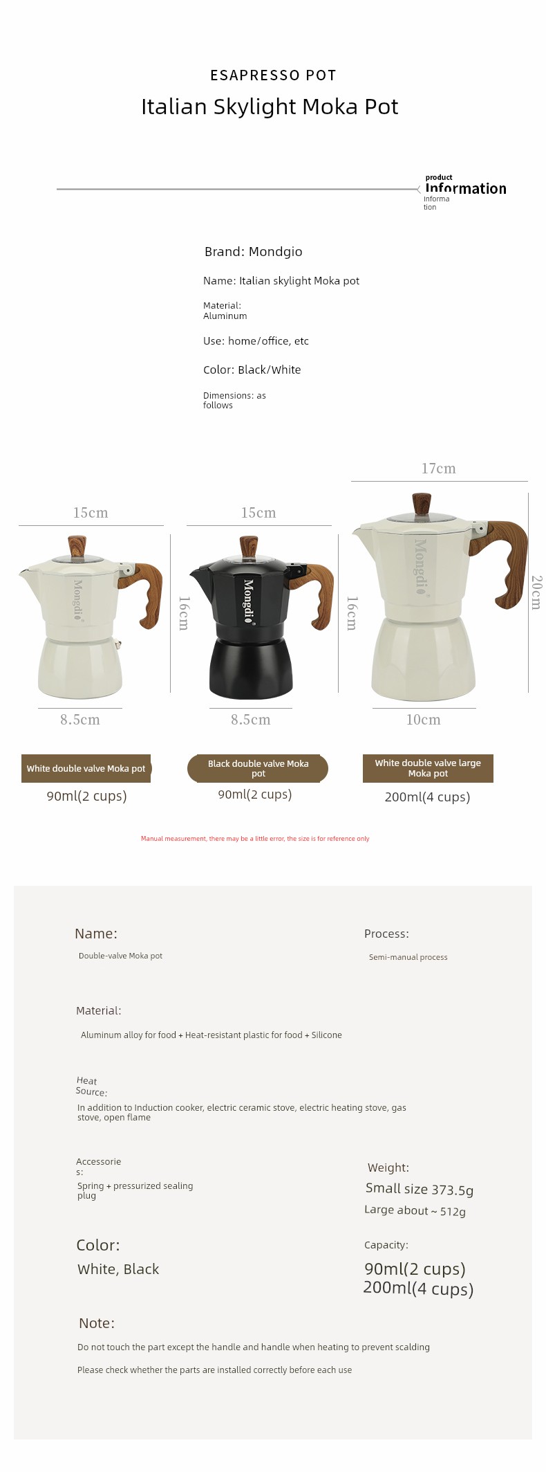 Mongdio Double Valve Espresso Coffee Maker Set