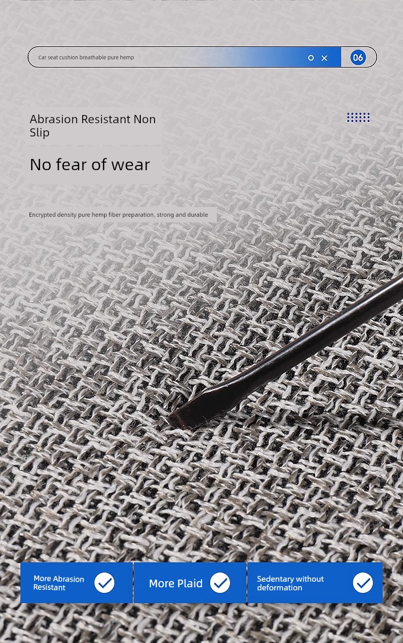 Linen Car Seat Cushion - Rear Ventilation Set