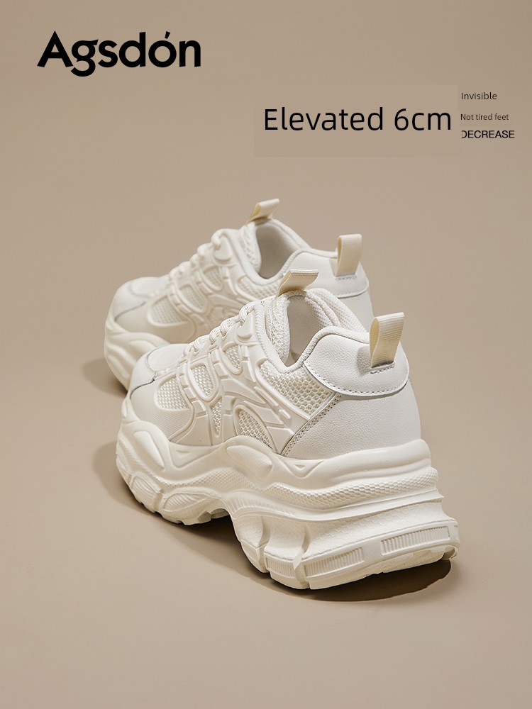 Thick Bottom Dad Shoes Women 2024 New Spring and Autumn Winter Small Height Increasing White Sports WOMEN'S Shoes Fashion Hot Sale