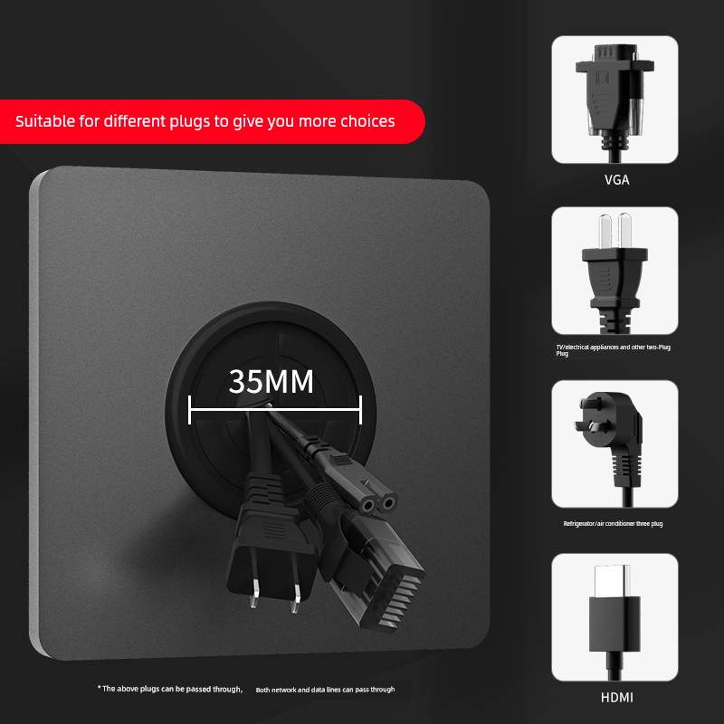 86 Type For Home Wall Decoration Whiteboard TV Network Perforated Switch Socket Blank Panel with Cable Entry Hole Blocking