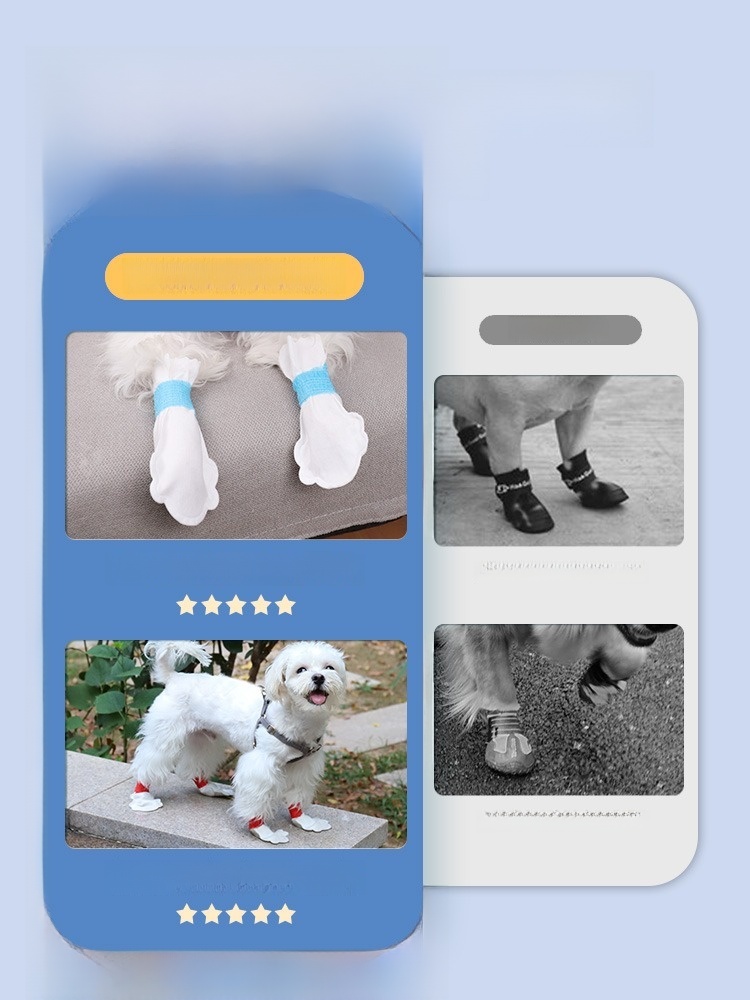 Dog Shoe Cover Anti-Dirty One-Time out Booties Pet Shoes Small Size Dogs Teddy Bichon Anti-Dirty Waterproof