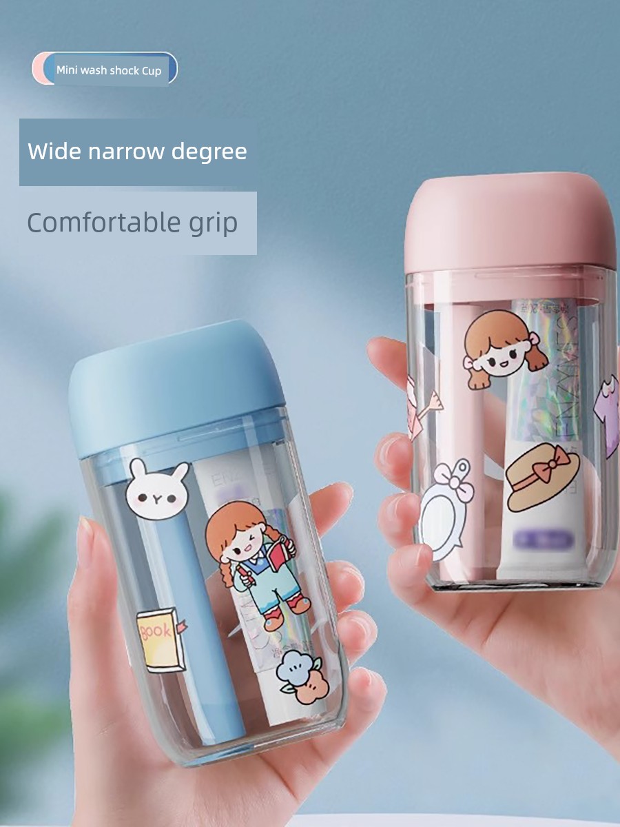 Cartoon Portable Washing Set for Business Trip Toiletry Storage Box Mini Washing Cup Multifunctional Gargle Cup