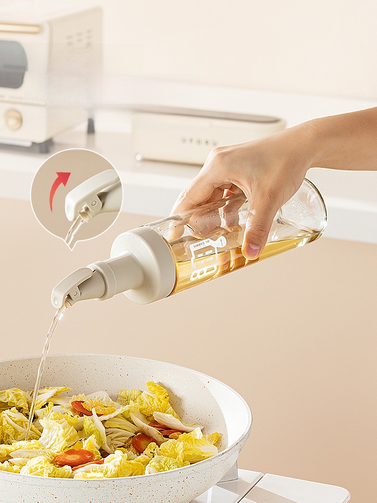Modern Housewife Oiler Leakproof Oil Pot For Home Kitchen High-Temperature Resistant Soy Sauce Vinegar Seasoning Bottle Non-Oil-Stick Glass Oil Bottle