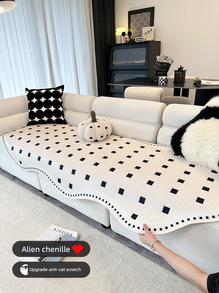 2025 New Arrival Special-Shaped Asymmetrical Sofa Cushion All Year Round Neutral Accessible Luxury Fancy Non Slip Straight Row Sofa Cover Cloth