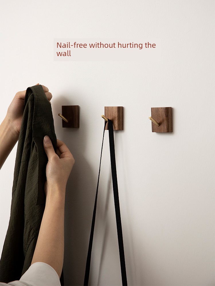 Fanhan Solid Wood Punch-Free Desk Entrance Small Hook