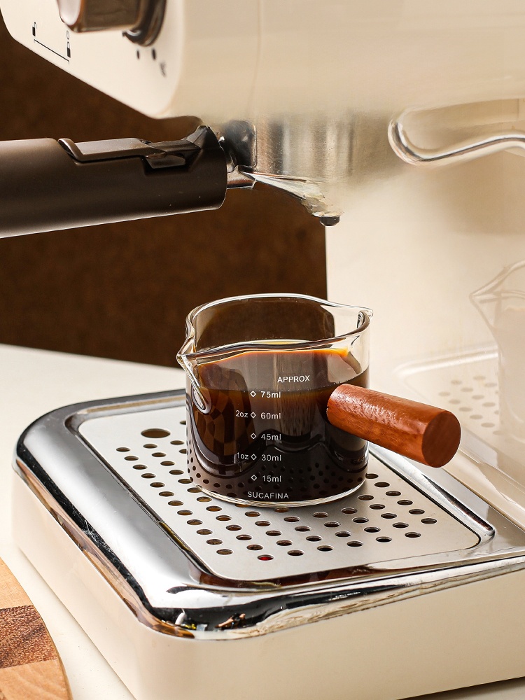 With Scale Espresso Wooden Handle Shot Coffee Cup