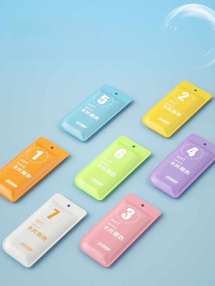 Disposable Card Portable Free Size Playground Raincoat