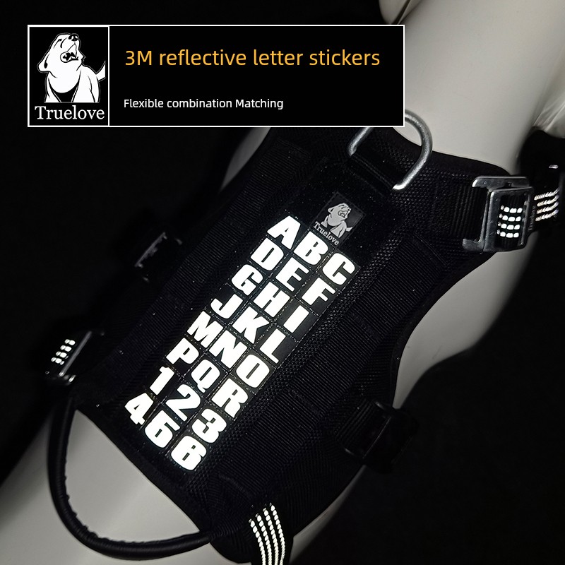 Truelove Pet Dog Breast Strap Velcro Stylish Famous Brand Copybook Luminous Stickers Anti-Lost Collar Accessories