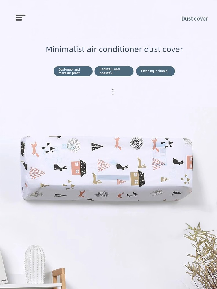 Air Conditioner Dust Cover Hanging Universal Cartoon Wall-Mounted All-Inclusive Air Conditioner Cover Hanging Machine Dustproof Washable Air Conditioner Cover