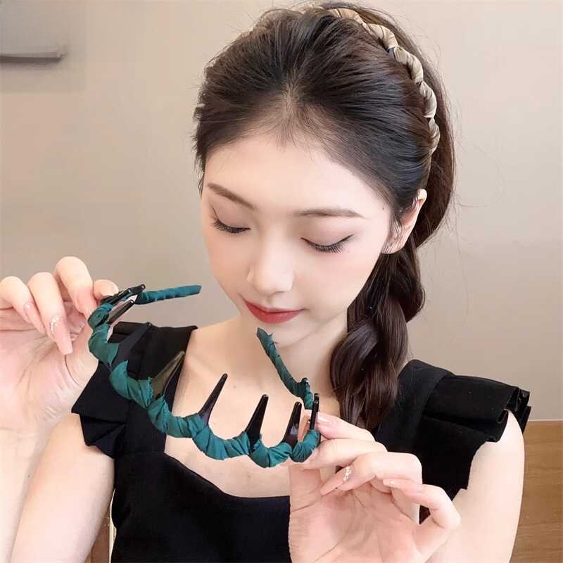 K-style Wave High Skull Top Face Washing with Teeth Non Slip Headband