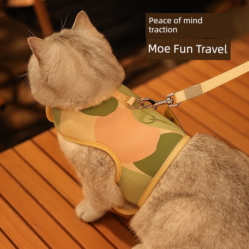 Cat Pulling Rope Vest-Style Chest Strap Anti Breaking Loose Cat Rope Outdoor Special Adjustable Travel Kittens Rope