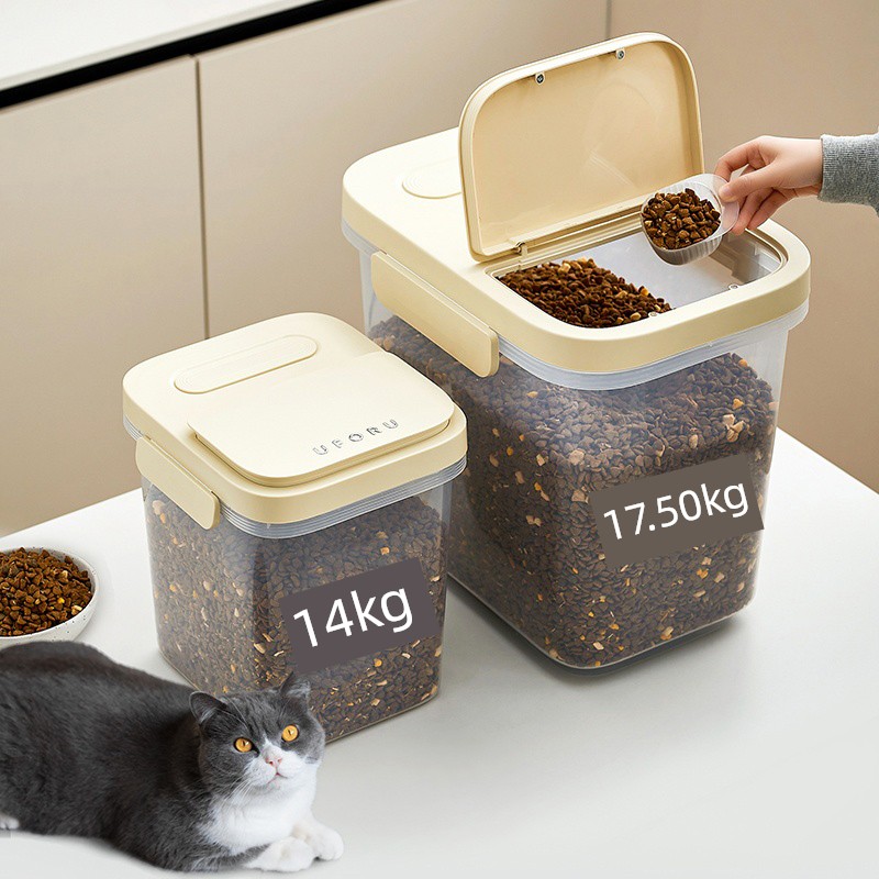 Cat Food Dog Food Storage Bucket Sealed Barrel Moisture-Proof Cat Food Storage Bucket 10.00kg Pet Food Storage Grain Bucket