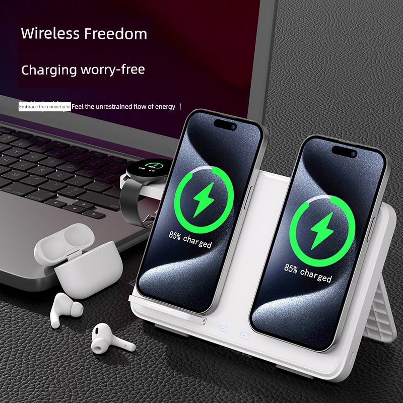 Miaoku 4/3-in-1 Wireless Charger Fast Charge Base Board for Huawei Apple 15 Neutral Iphone14 Mobile Phone 13applewatch Watch IWatch Bracket AirPods Headset