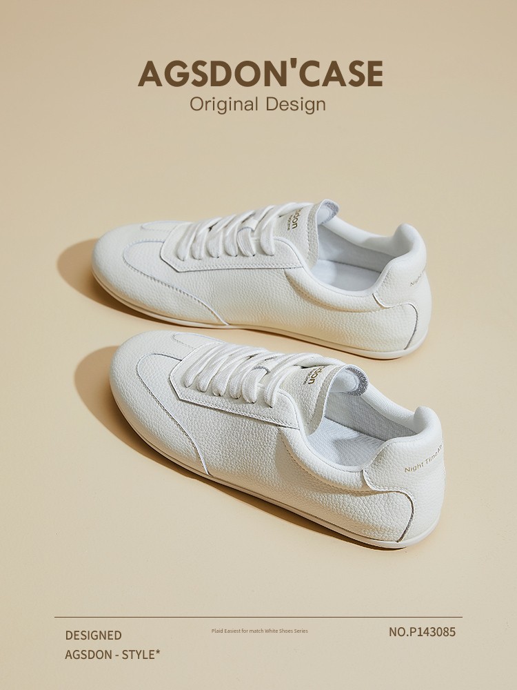 Augusto Leather White Shoes Women's 2024 New Arrival Autumn Casual Sports Skate Shoes Flats Best Selling German Training Shoes