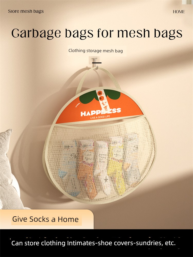 Sock Storage Bag for Underwear and Panties Wardrobe Hanging Breathable Mesh Bag Wall-Mounted Hanging Dormitory Fantastic