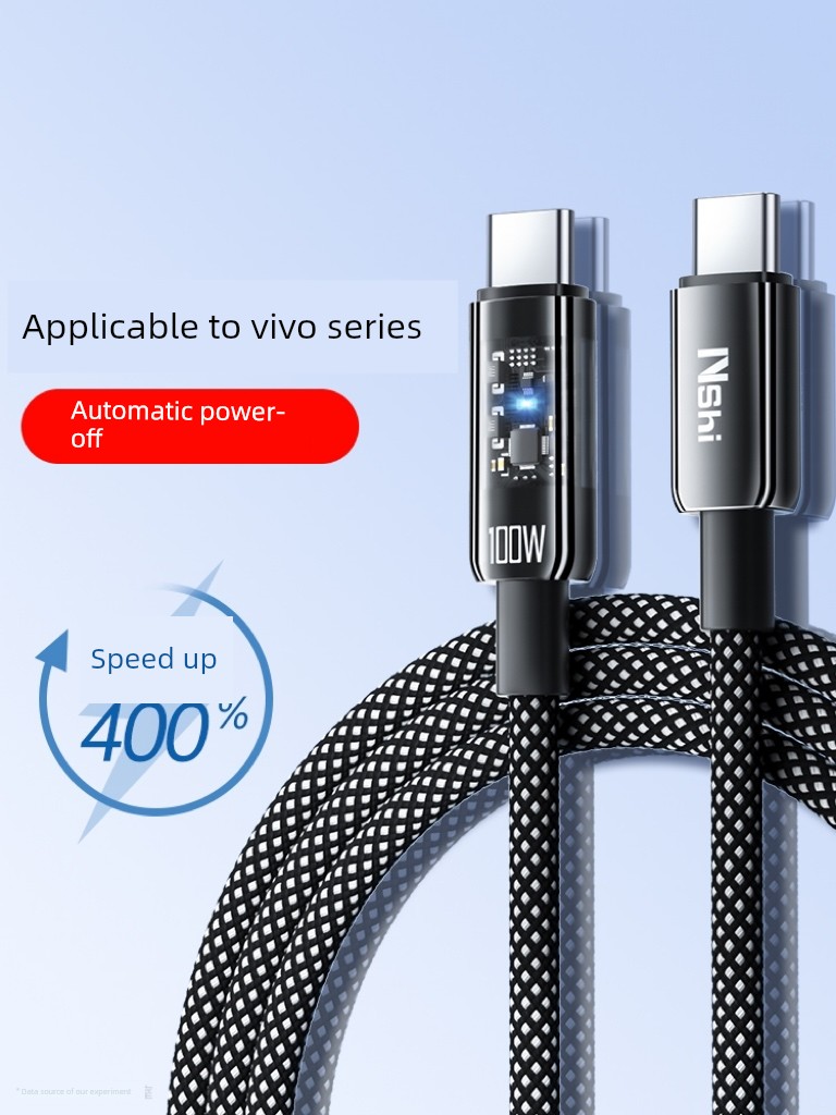 Automatic Power off] Suitable for Typec Data Cable Vivo Iqoo Charger Tpye Flash Charge 100W Data Cable Neo5 Original X60pro Fast Charge 9S Mobile Phone Dedicated 30 Android Y27x80