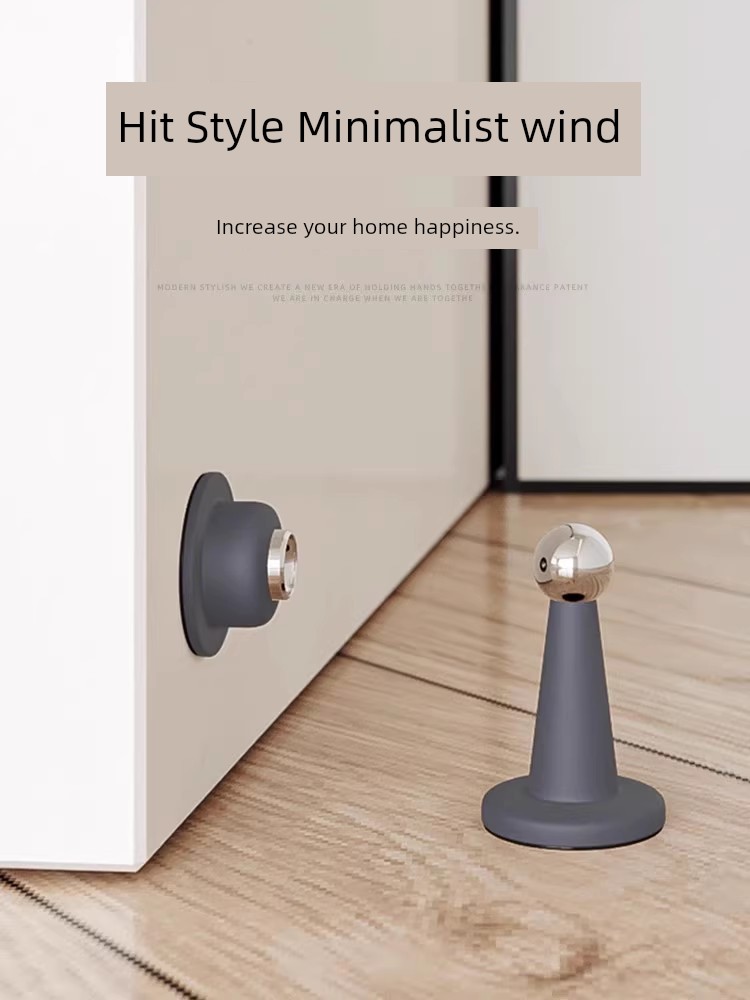 Door Stopper Punch-Free New Arrival Door Stopper Anti-Collision Silicone Bathroom Door Stopper Rear Strong Magnet Mute Floor Knob Floor Suction