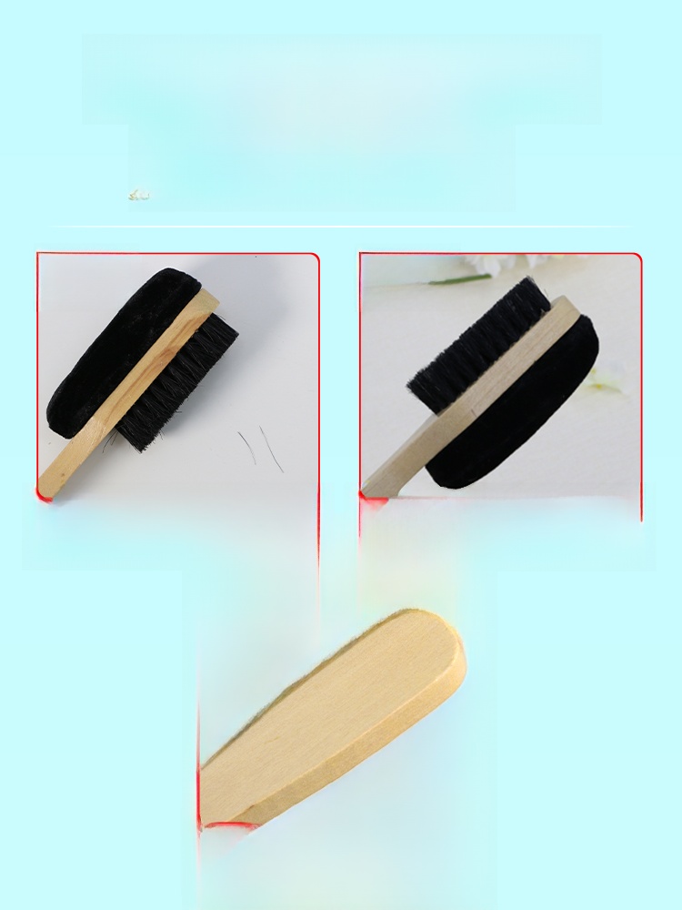 Black Leather Shoes Brush Soft Fur Shoe Polish Brush Sponge Polishing Brush Shoe Polish Multifunctional Long Handle Mane Shoe Polish Colourless
