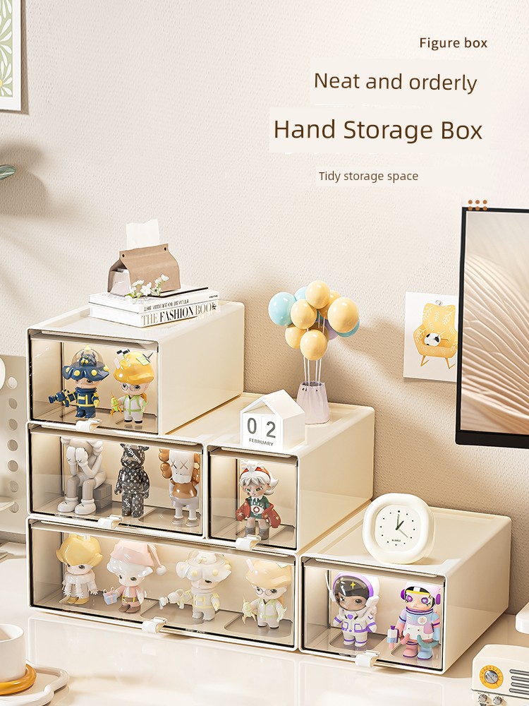 Blind Box Storage Display Stand Transparent and Dustproof Hand-Made Storage Box Plaster Doll Pop Mart Model Display Cabinet