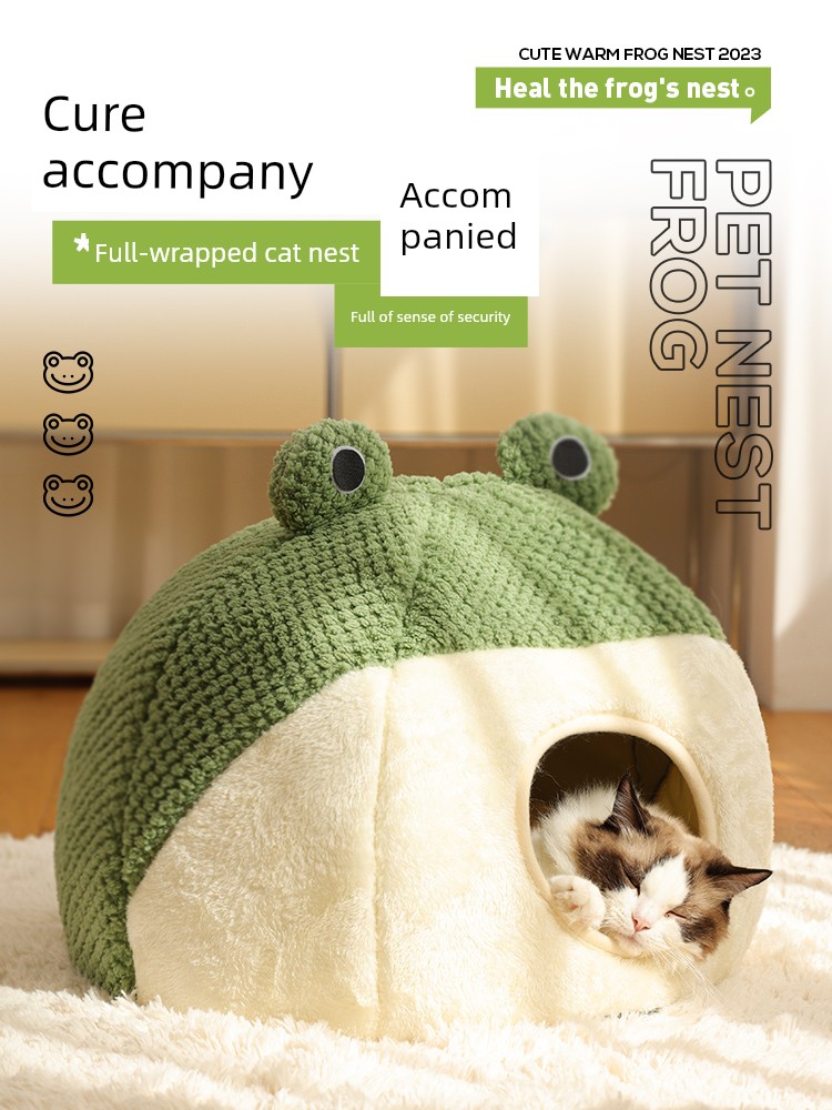 Cat Nest Winter Heattech Semi-Enclosed Cat Bed Cat Supplies Kittens Sleeping Bag All Year Round Neutral Cat Tents Pet Bed
