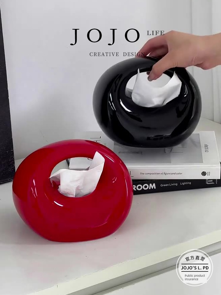 Jojo's L. Pd. Word. Handbag Decoration Living Room Fancy Ceramic Cute Paper Extraction Box | Ordinal