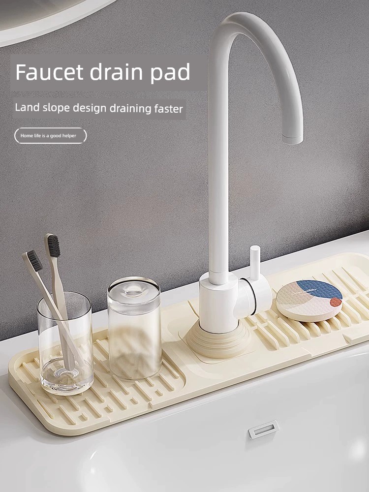 Faucet Drain Silica Gel Pad Wash Basin Splash-Proof Kitchen Table Storage Multi-Functional Washbasin Narrow Edge Hydrophilic Pad